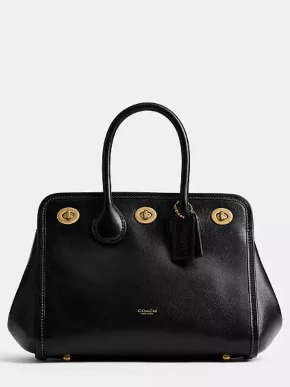 Rare! Coach Turnlock Tote 22 Black Runway Drop NWT